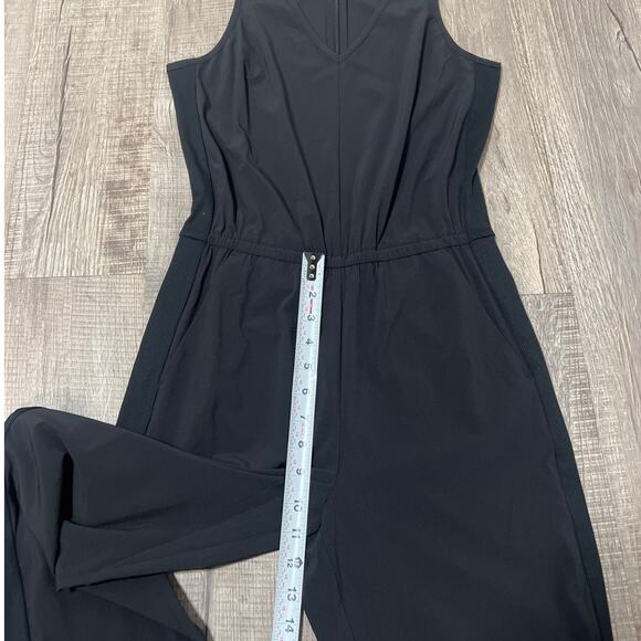 Athleta Brooklyn Ankle Jumpsuit Size 2 Black Sleeveless Pockets Athleisure - Picture 9 of 13